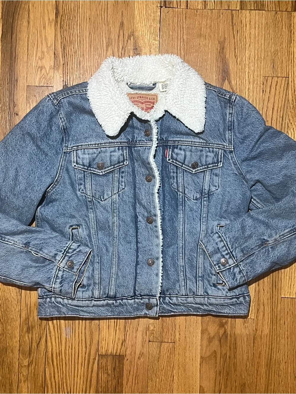 Levi Strauss & Co Levi's Trucker Sherpa Lined Jacket Men’s S Divided Blue